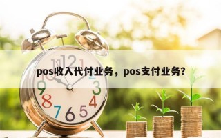 pos收入代付业务，pos支付业务？