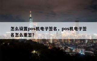 怎么设置pos机电子签名，pos机电子签名怎么重签？