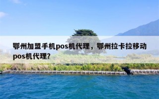 鄂州加盟手机pos机代理，鄂州拉卡拉移动pos机代理？