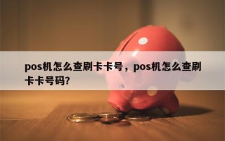 pos机怎么查刷卡卡号，pos机怎么查刷卡卡号码？