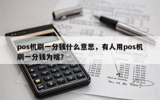 pos机刷一分钱什么意思，有人用pos机刷一分钱为啥？