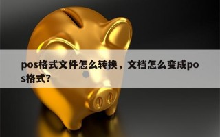 pos格式文件怎么转换，文档怎么变成pos格式？