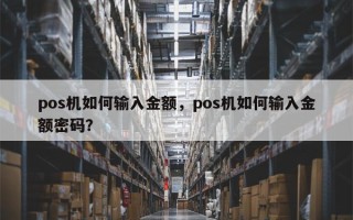 pos机如何输入金额，pos机如何输入金额密码？