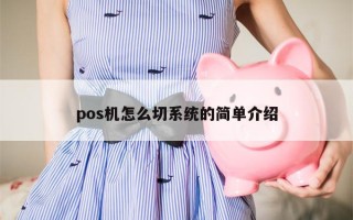 pos机怎么切系统的简单介绍