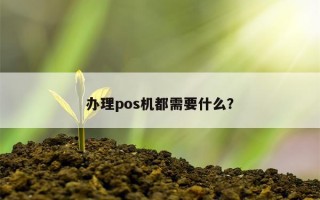 办理pos机都需要什么？