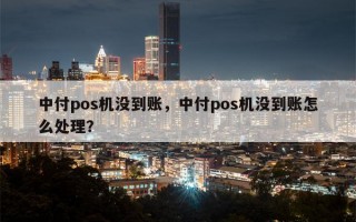 中付pos机没到账，中付pos机没到账怎么处理？