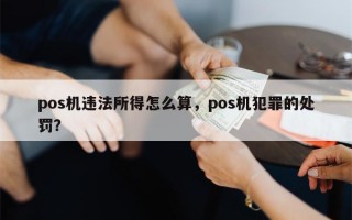 pos机违法所得怎么算，pos机犯罪的处罚？