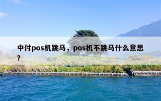 中付pos机跳马，pos机不跳马什么意思？