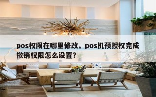 pos权限在哪里修改，pos机预授权完成撤销权限怎么设置？