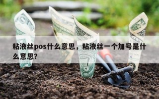 粘液丝pos什么意思，粘液丝一个加号是什么意思？