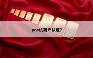 pos机商户认证？