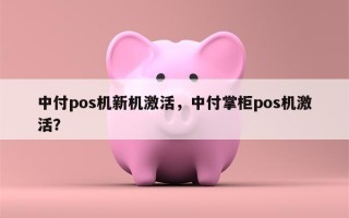 中付pos机新机激活，中付掌柜pos机激活？