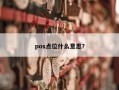 pos点位什么意思？