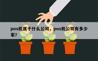 pos机属于什么公司，pos机公司有多少家？