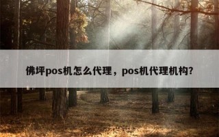 佛坪pos机怎么代理，pos机代理机构？