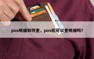 pos明细如何查，pos机可以查明细吗？