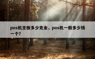 pos机主板多少克金，pos机一般多少钱一个？