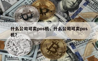 什么公司可卖pos机，什么公司可卖pos机？