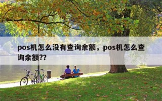 pos机怎么没有查询余额，pos机怎么查询余额?？