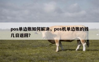 pos单边账如何解决，pos机单边账的钱几日返回？