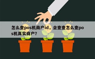 怎么查pos机商户id，企查查怎么查pos机真实商户？