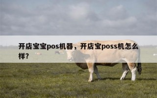 开店宝宝pos机器，开店宝poss机怎么样？