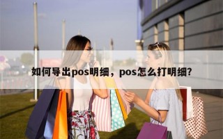 如何导出pos明细，pos怎么打明细？