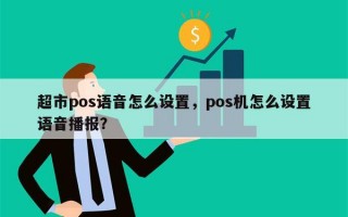 超市pos语音怎么设置，pos机怎么设置语音播报？