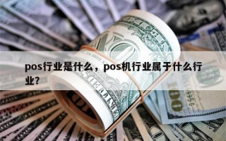 pos行业是什么，pos机行业属于什么行业？