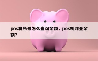 pos机账号怎么查询余额，pos机咋查余额？