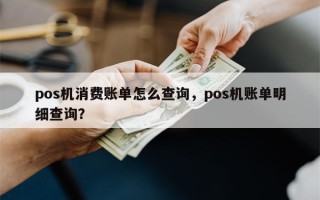 pos机消费账单怎么查询，pos机账单明细查询？