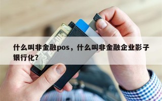 什么叫非金融pos，什么叫非金融企业影子银行化？