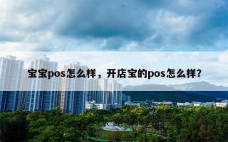 宝宝pos怎么样，开店宝的pos怎么样？