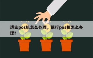 透支pos机怎么办理，银行pos机怎么办理？