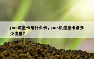 pos流量卡是什么卡，pos机流量卡含多少流量？