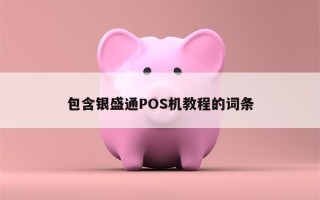 包含银盛通POS机教程的词条