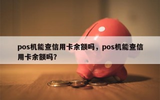 pos机能查信用卡余额吗，pos机能查信用卡余额吗？