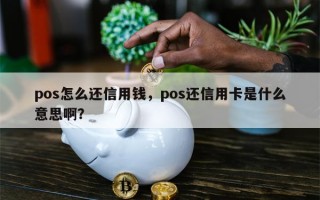 pos怎么还信用钱，pos还信用卡是什么意思啊？